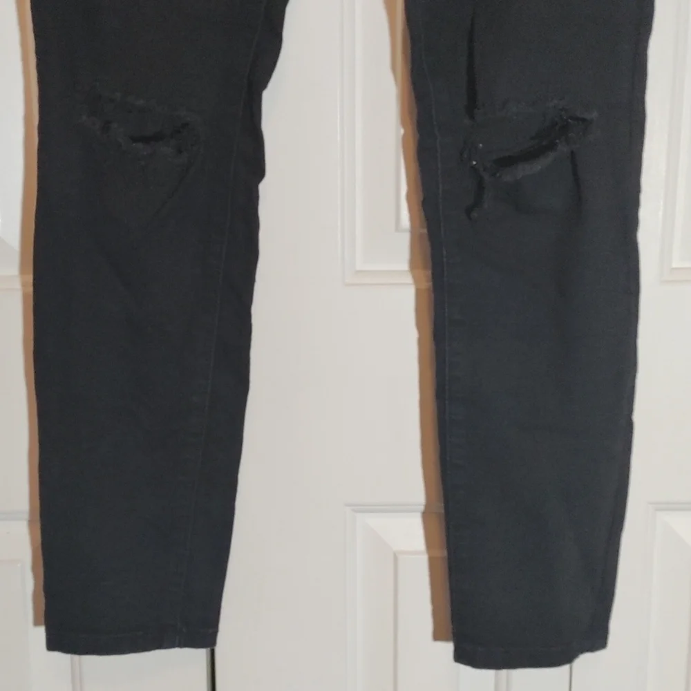 Blue Age Denim black destructed jeans size 11 leggings jeggings